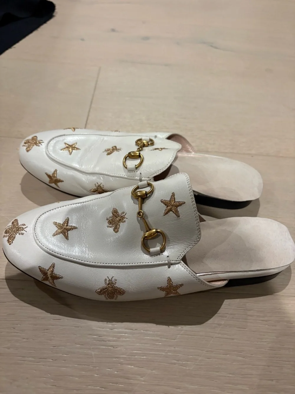 Women’s Gucci loafers shoes mules white leather size 37 - Picture 3 of 6